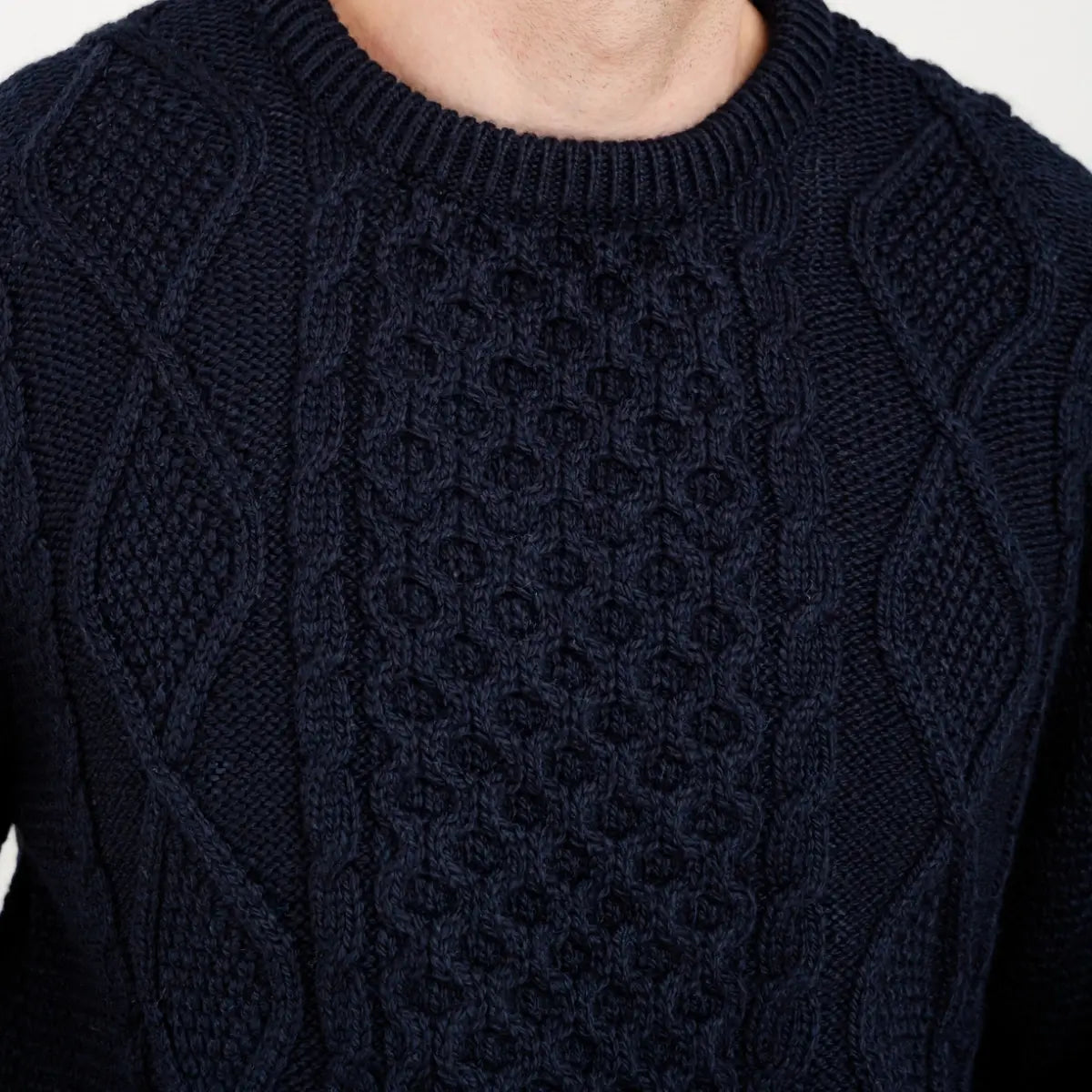 CG608-GRNSM Men's Heavyweight Wool Irish Sweater Navy Closely Creative Irish Gifts