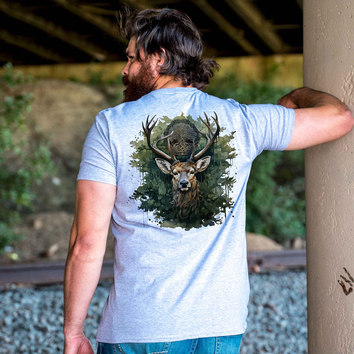 Tree of Life and Stag Tshirt - Creative Irish Gifts