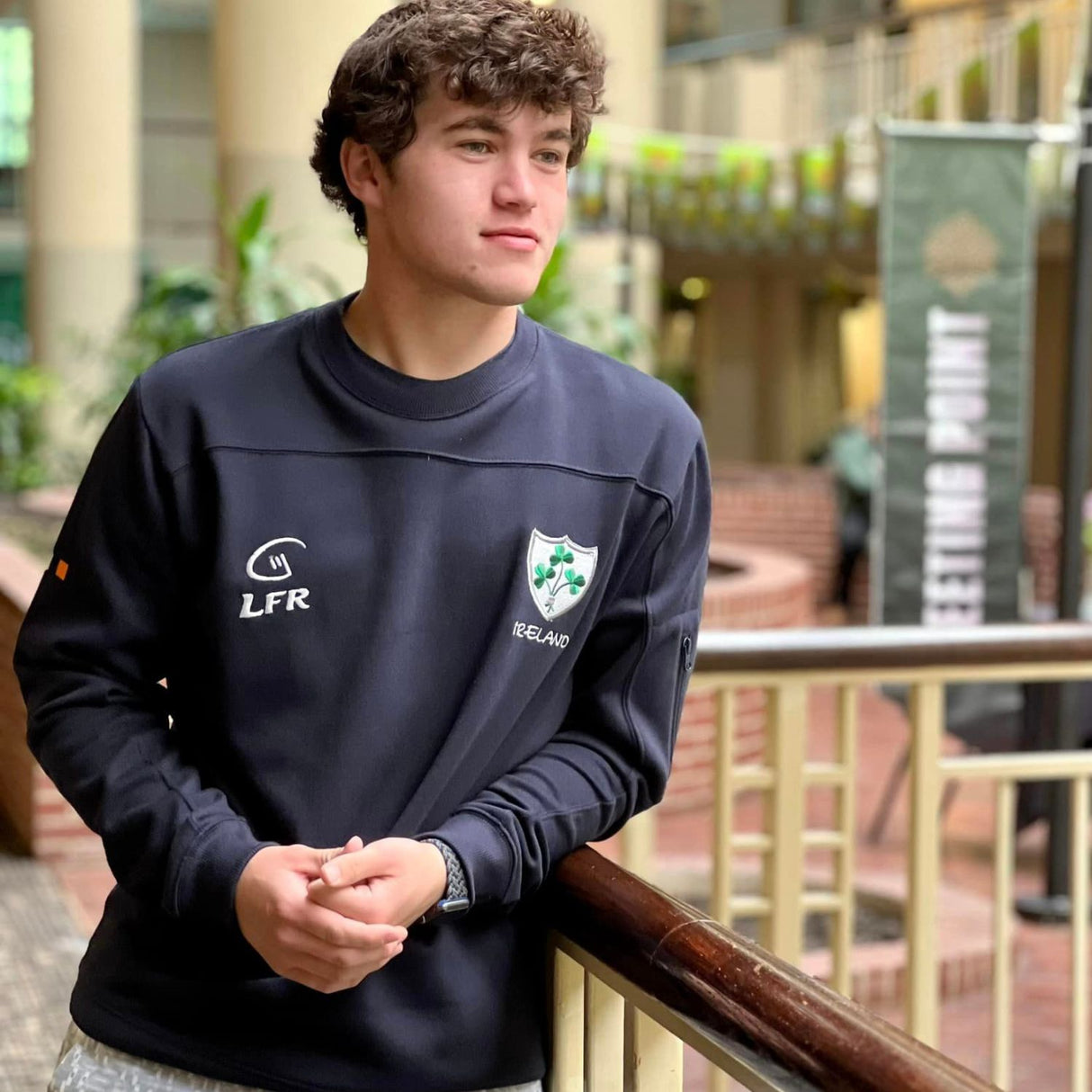 CG901-NVYMD Embroidered Men's Live for Rugby Irish Sweatshirt Lifestyle Creative Irish Gifts.com