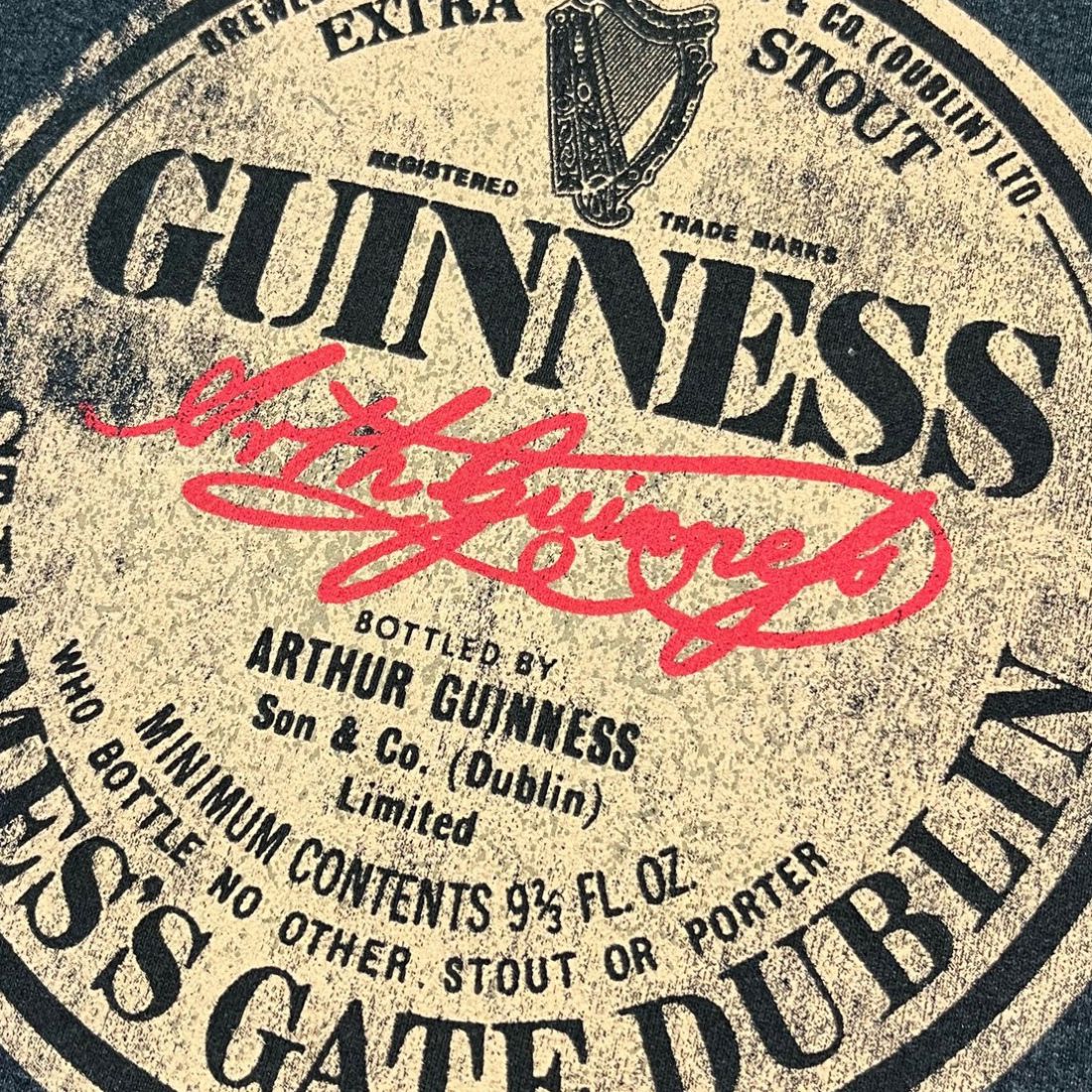 CG911-GRYMD Men's Arthur Guinness Round Neck Sweatshirt Front View Creative Irish Gifts.com