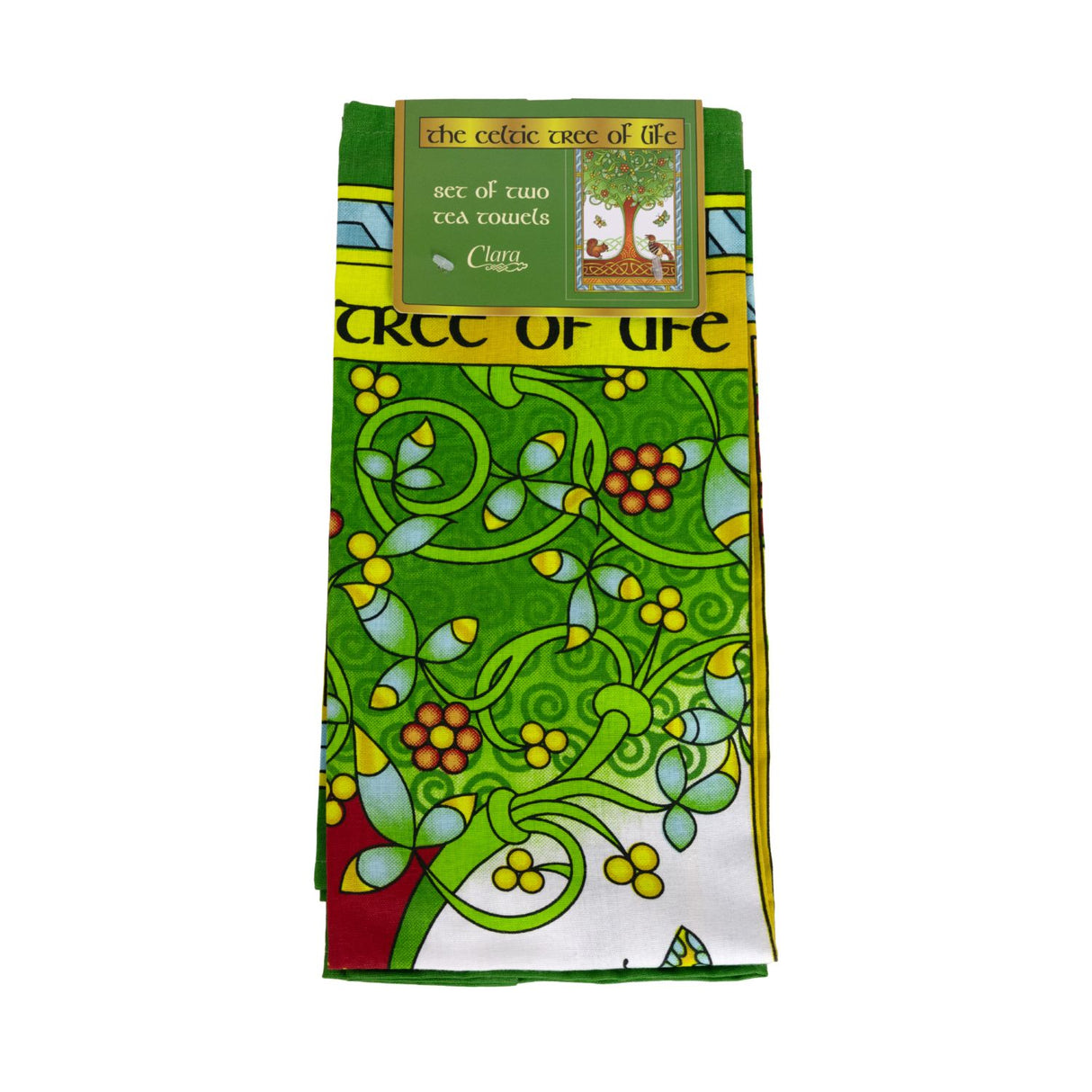 CL-101-485 Set of 2 Irish Tree of Life Cotton Tea Towel Creative Irish Gifts