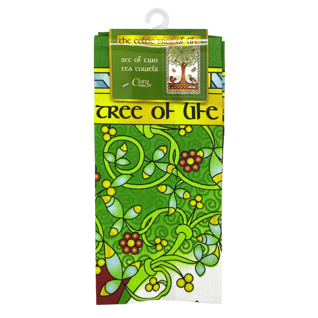 CL-101-485 Set of 2 Irish Tree of Life Cotton Tea Towel Creative Irish Gifts