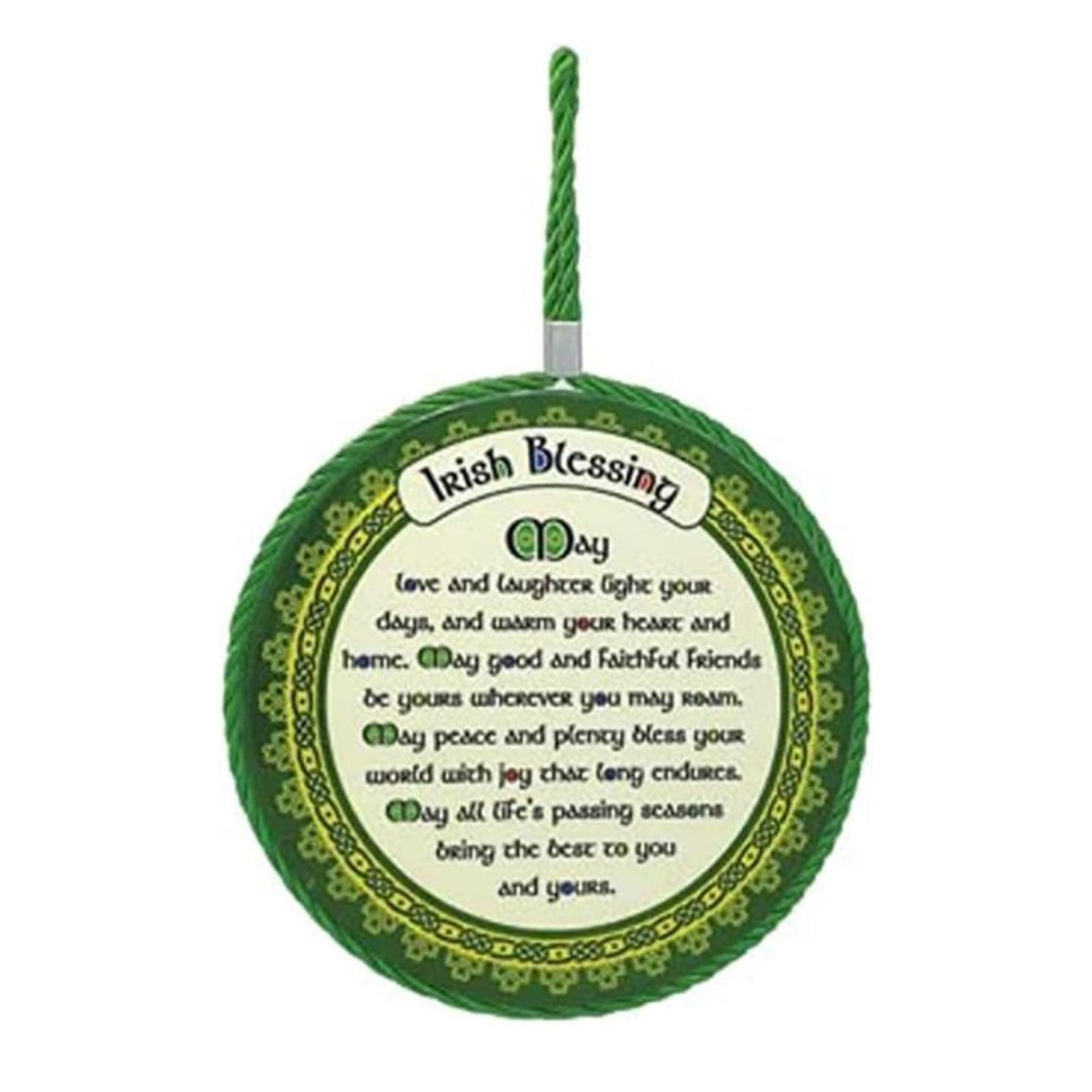 CL-87-445 Shamrock Design Irish Blessing Rope Plaque Creative Irish Gifts