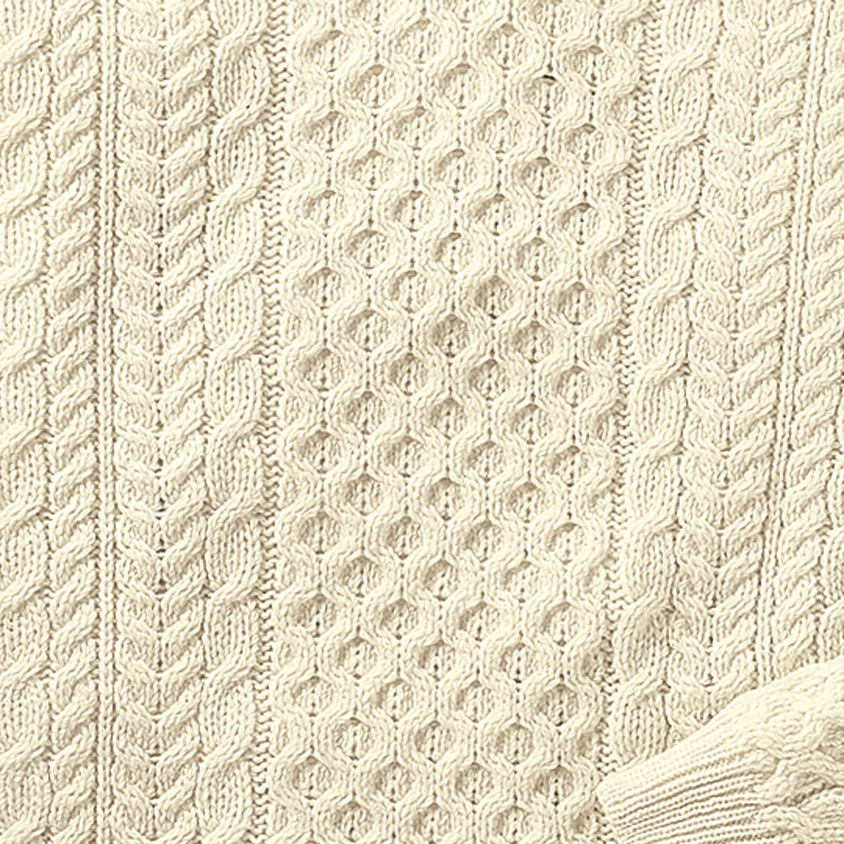 Classic Crew Neck Aran Sweater- Cream - Creative Irish Gifts