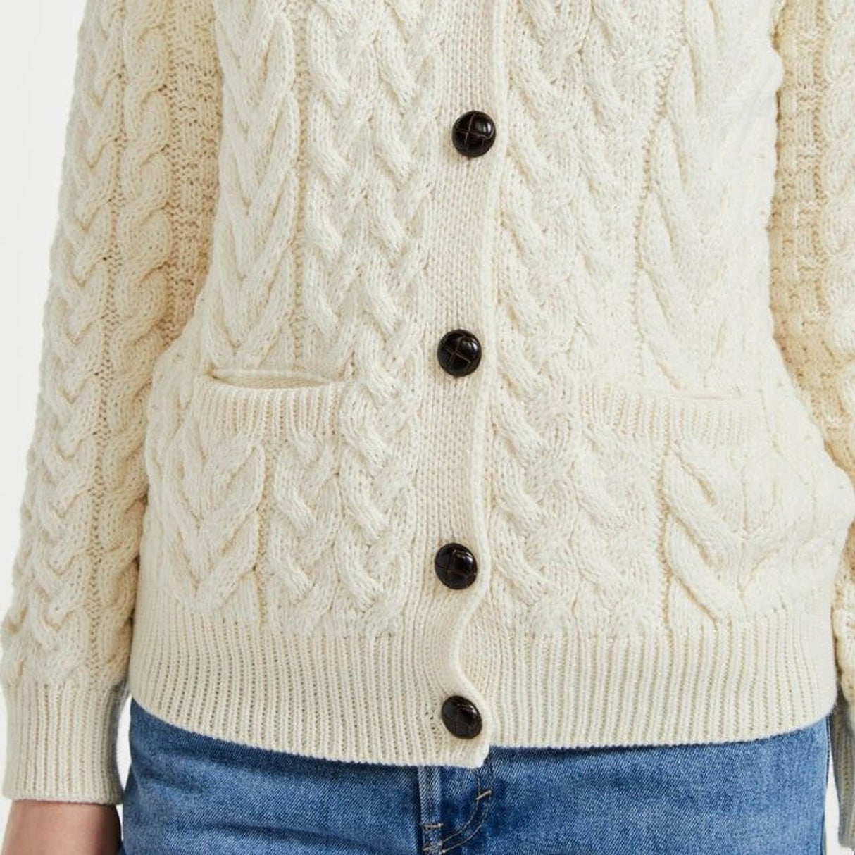 CR026 Classic Women's Aran Merino Wool Cardigan Creative Irish gift.