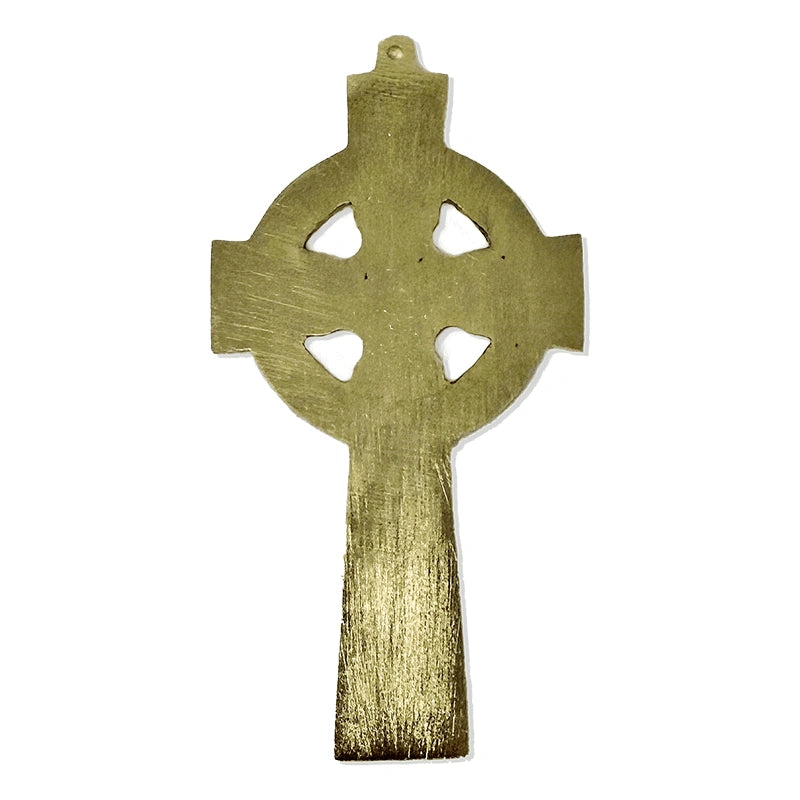 DG700 Irish Small Celtic Wall Cross, Antique Brass Back Creative Irish Gifts
