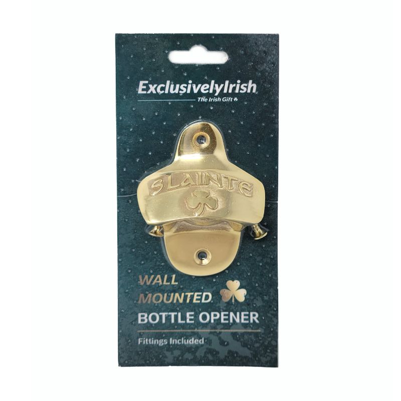 Premium Irish Shamrock Bottle Opener- Polished Brass Creative Irish Gifts