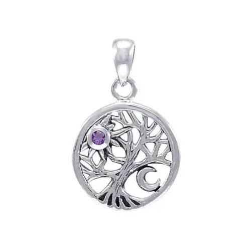 EI-DE42924-set Celtic Tree of Life Amethyst Necklace Creative Irish Gifts
