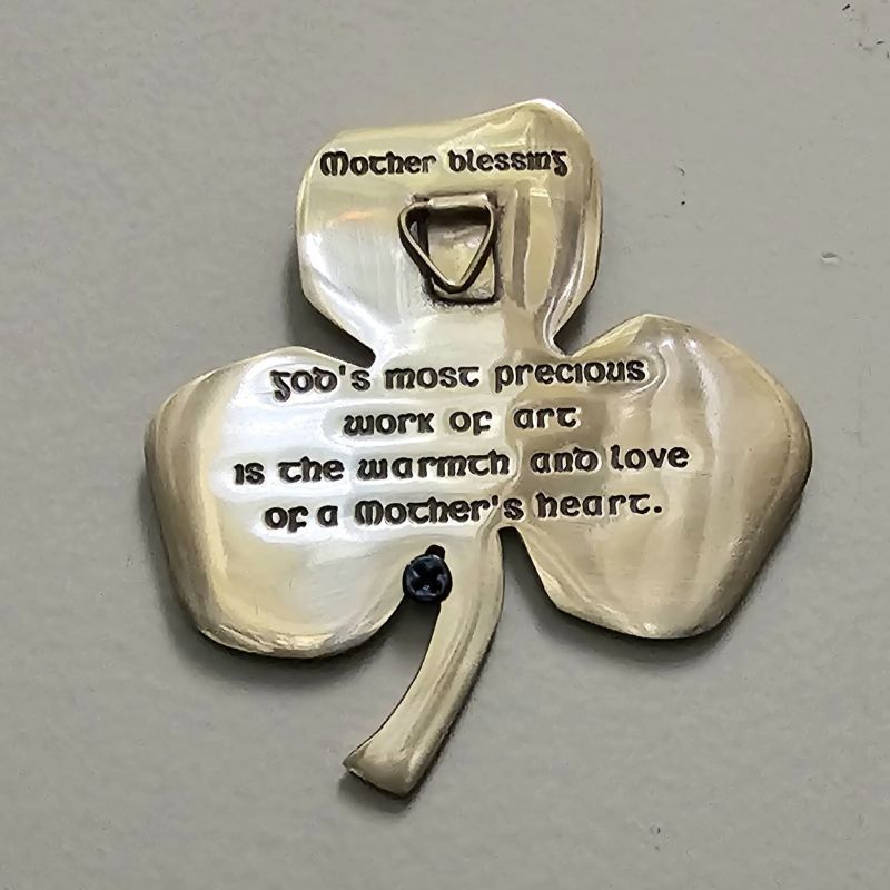 Irish Shamrock Shaped Wall Decor with Blessing Mother Blessing Creative Irish Gift