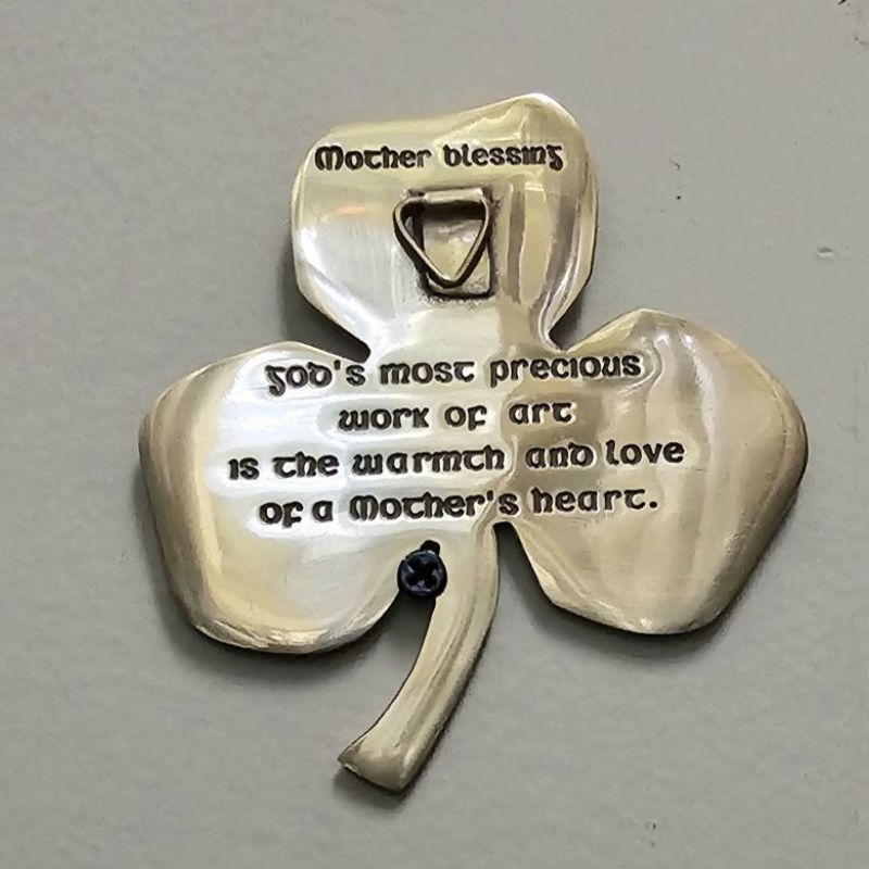 Irish Shamrock Shaped Wall Decor with Blessing Mother Blessing Creative Irish Gift