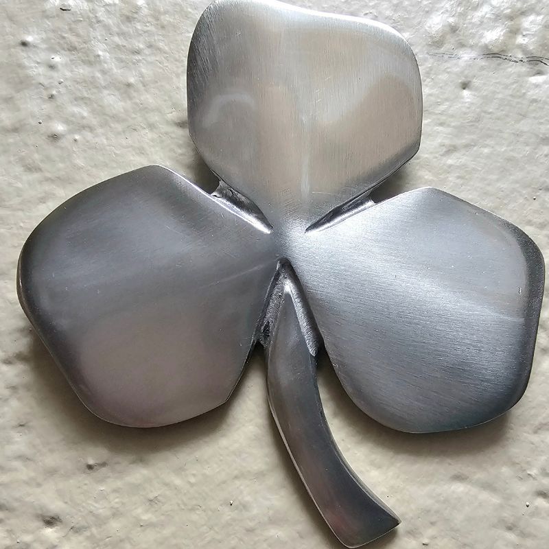 Irish Shamrock Shaped Wall Decor with Blessing Mother Blessing Satin Nickel Creative Irish Gift