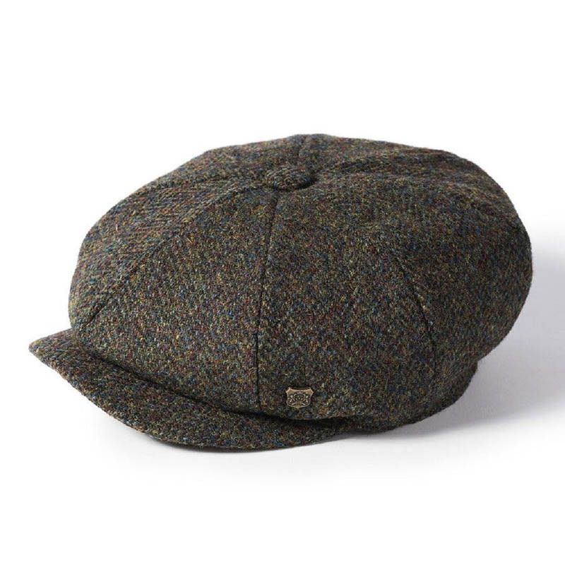 Harris Tweed 8 Piece Bakersboy Cap Dark Green Creative Irish Gift