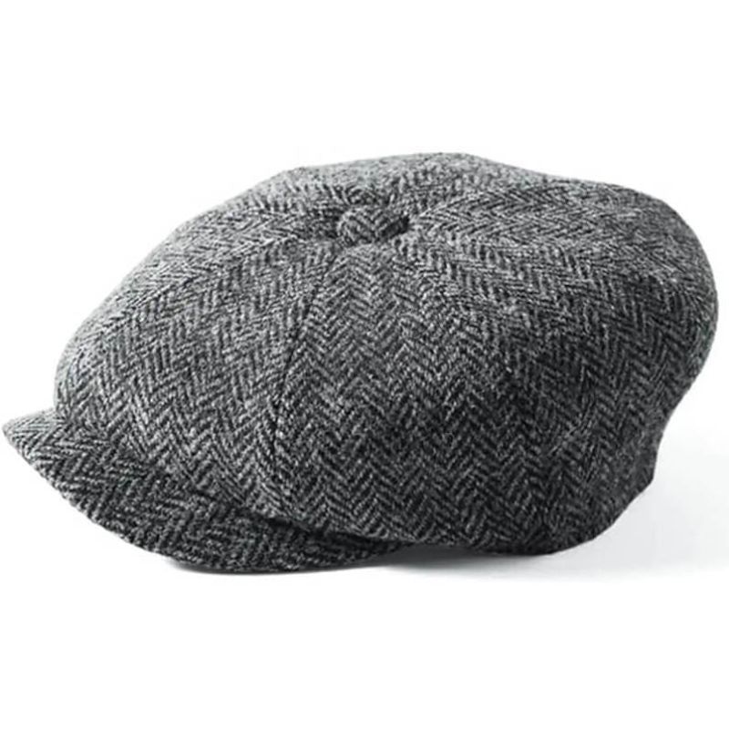 Harris Tweed 8 Piece Bakersboy Cap Grey Creative Irish Gift