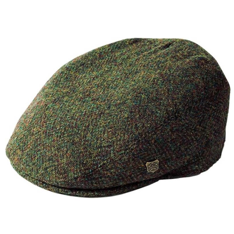 Handwoven Harris Tweed Scottish Flat Cap Green Creative Irish Gift