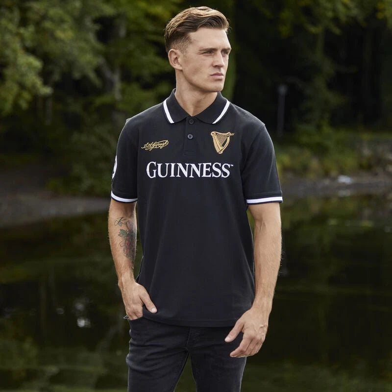 Men's Official Guinness Polo Shirt in Color Black Online on Creative Irish gifts