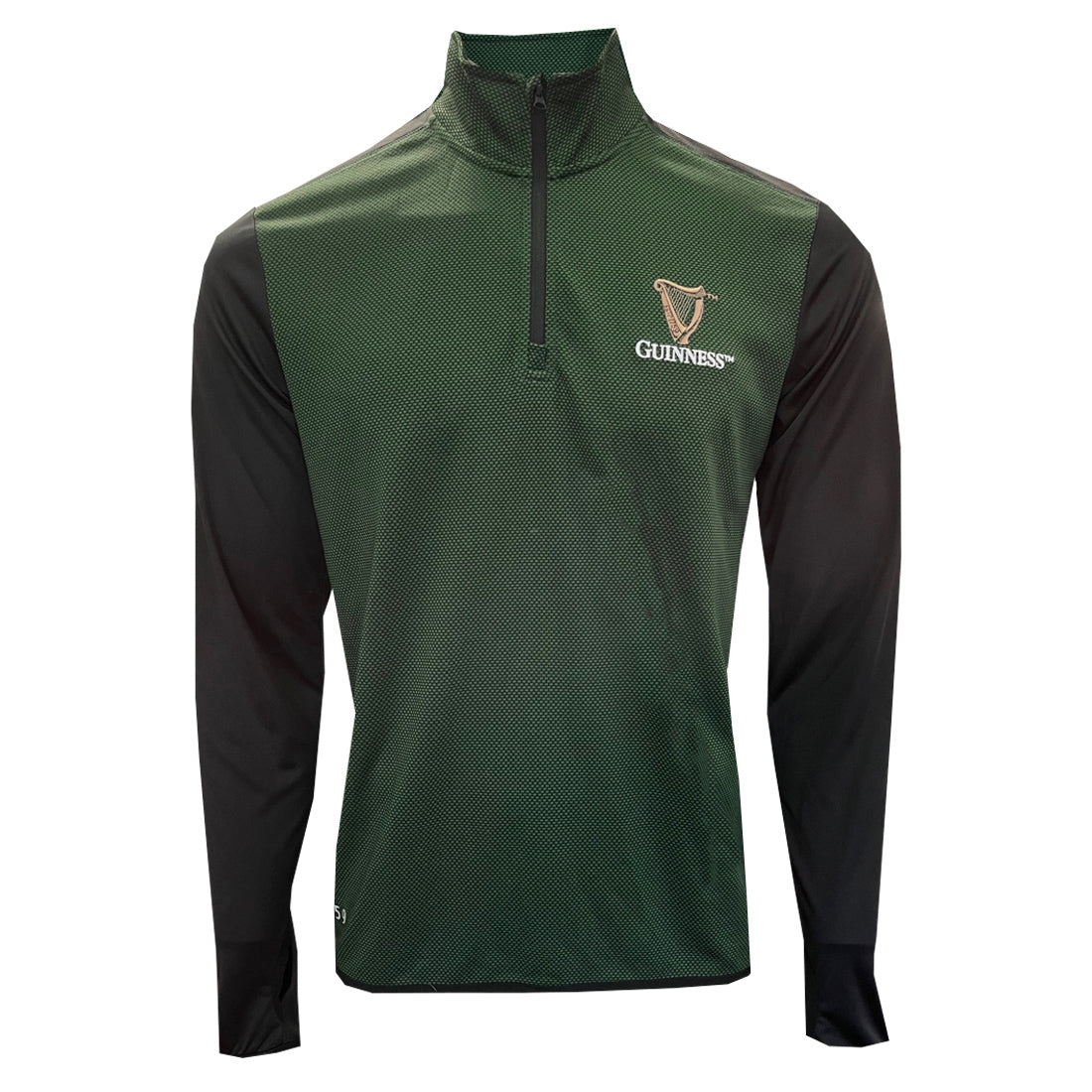 G5231 Guinness Quarter Zip Shirt with Harp Embroidery Creative Irish Gifts Front View