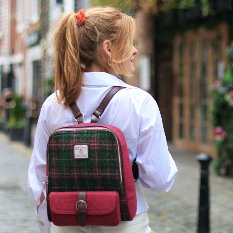 Tartan Harris Tweed Naver Backpack Lifestyle Creative Irish Gifts