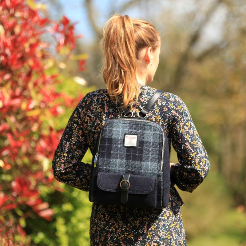 Tartan Harris Tweed Naver Backpack Lifestyle Creative Irish Gifts