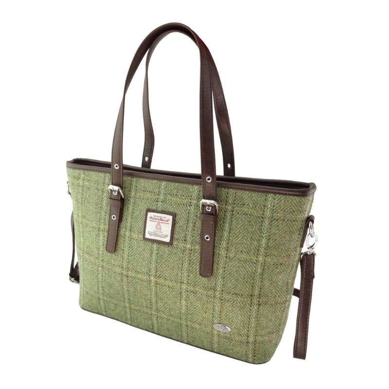 Ladies Harris Tweed Large Shoulder Bag, Green Creative Irish Gift
