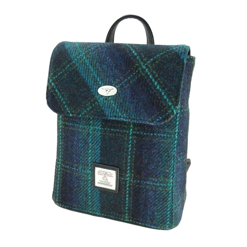 Harris Tweed & Leather Backpack in Tartan Creative Irish Gifts
