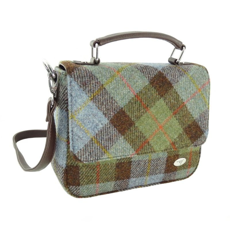 Mini Harris Tweed Satchel with Tartan Pattern Macleod Creative Irish Gifts
