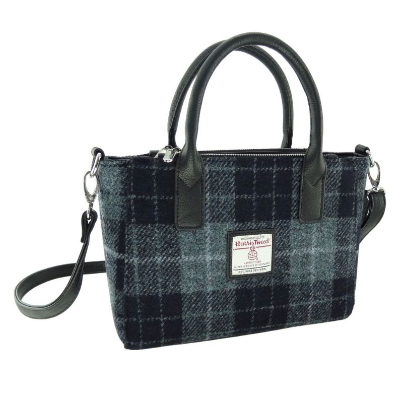 Ladies Harris Tweed Mini Bag Grey Black Creative Irish Gifts