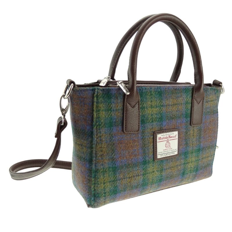 Ladies Harris Tweed Mini Bag Sky Tartan Creative Irish Gifts