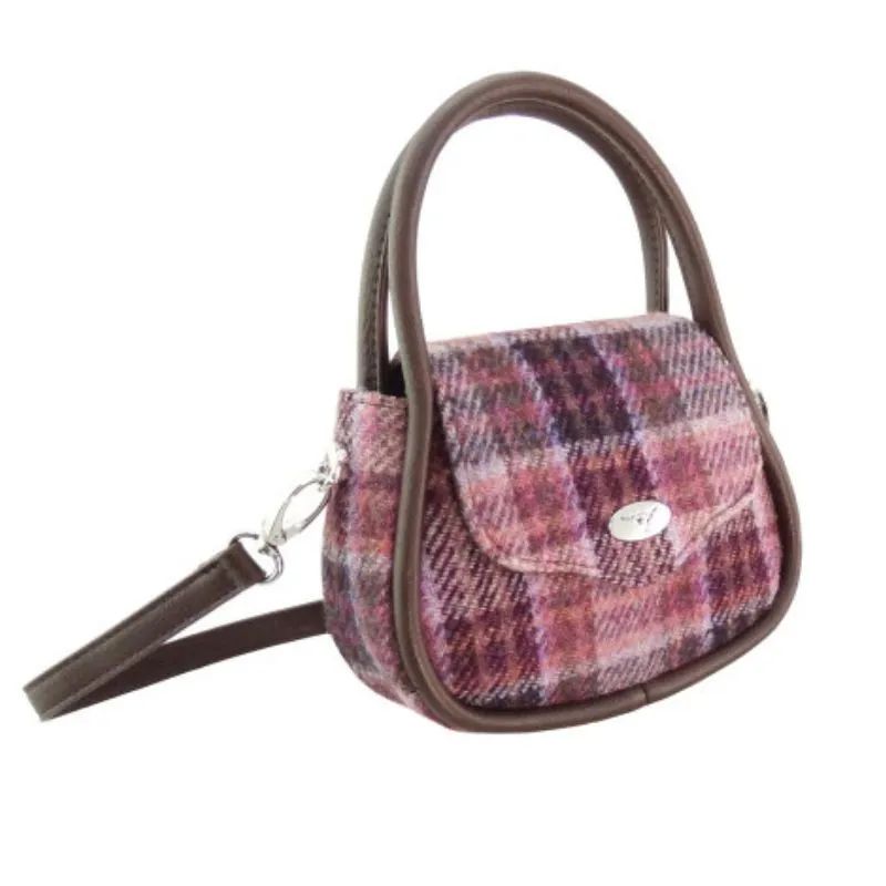 Genuine Harris Tweed Round Bag Pink Creative Irish Gifts