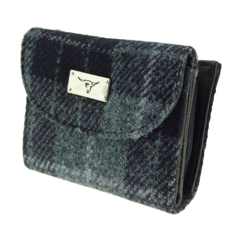Ladies Harris Tweed Jura Small Wallet Grey Black Creative Irish Gifts