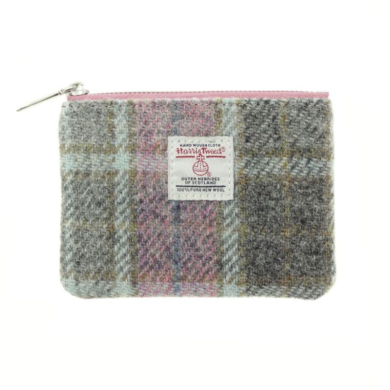Harris Tweed Mini Zip Pouch Soft Pink Creative Irish Gifts