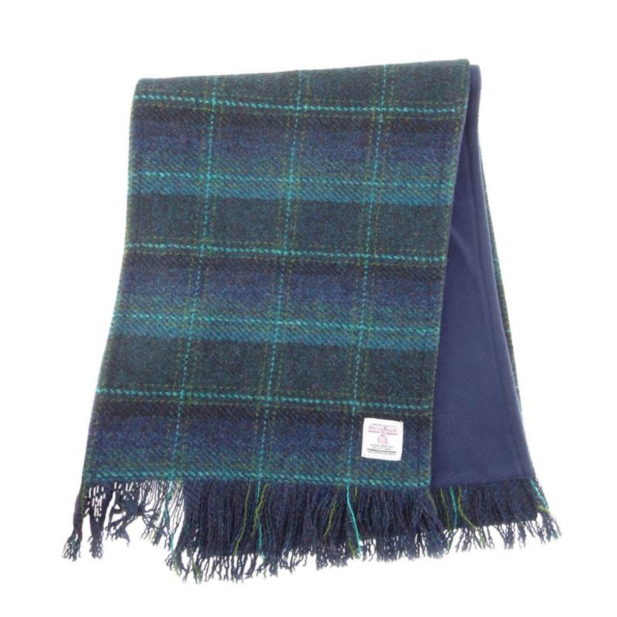 GA-LB6500-COL119 Highland Tartan Harris Tweed Scarf, Navy Creative Irish gift
