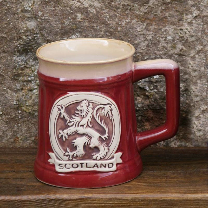 Stoneware Scottish Rampant Lion Beer Mug