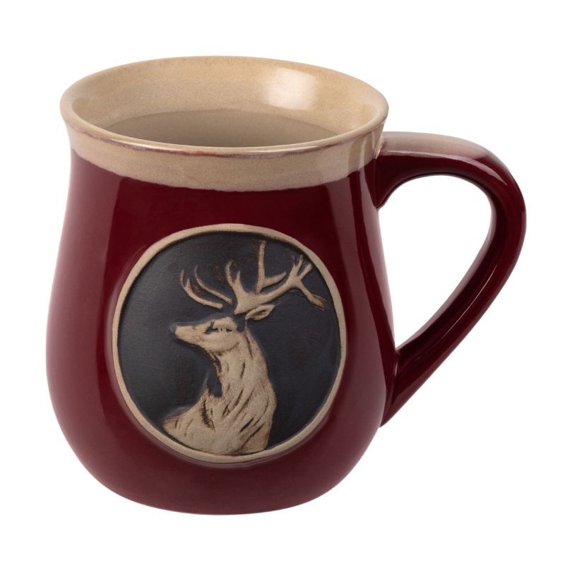 Handcrafted Stoneware Scottish Stag Beer Mug Red Creative Irish Gift