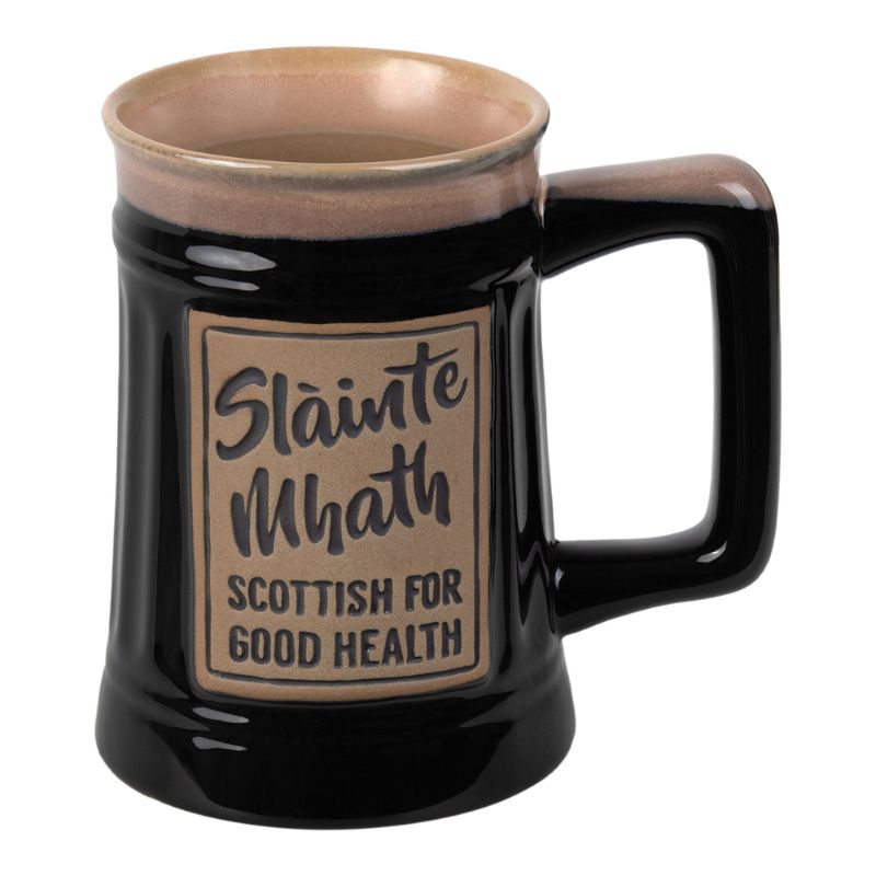 Handcrafted Celtic Slàinte Mhath Beer Mug Black Creative Irish Gift