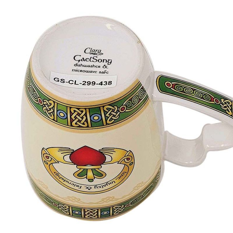 GS-CL-299-438 Bone China Celtic Claddagh Coffee Mug Back View Creative Irish Gifts