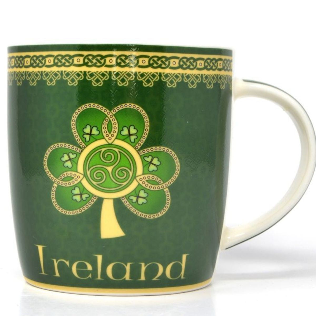HI-Set-412 Large Bone China Mug with Shamrock Creative Irish Gifts
Front View