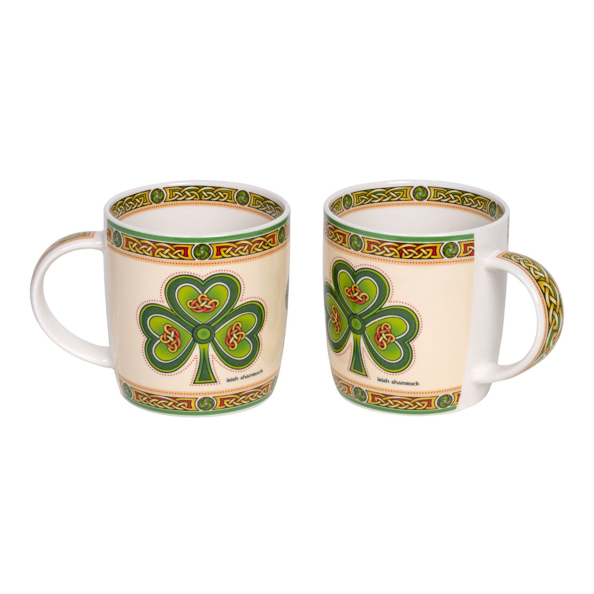 HI-Set-509 Set of 2 Bone China Irish Shamrock Mugs Creative Irish Gifts