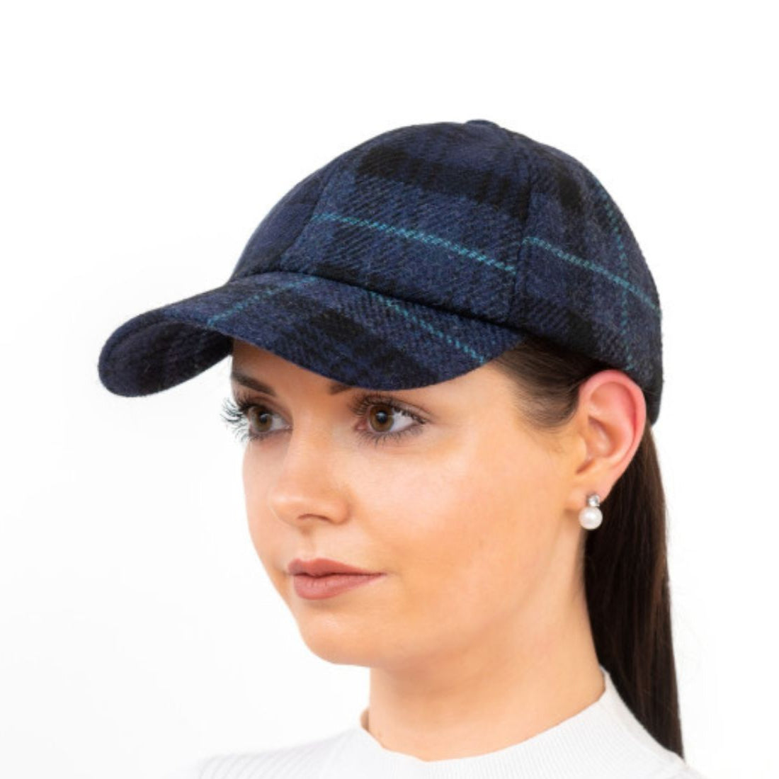 Ladies Irish Wool Plaid Baseball Cap Sky Creative Irish Gift