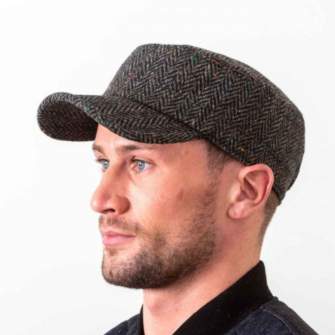 Authentic Dongeal Tweed Irish Cadet Hat Charcoal Creative Irish Gift
