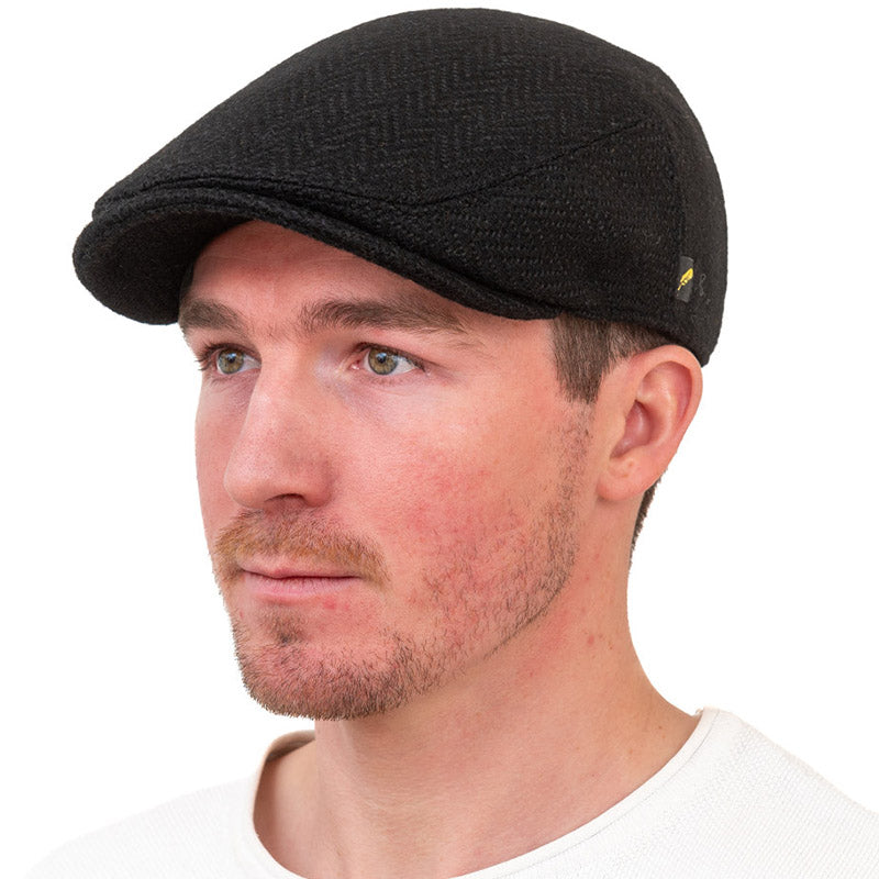 HOF-DUBFC-BLK Handcrafted Donegal Tweed Flat Cap Creative Irish Gift