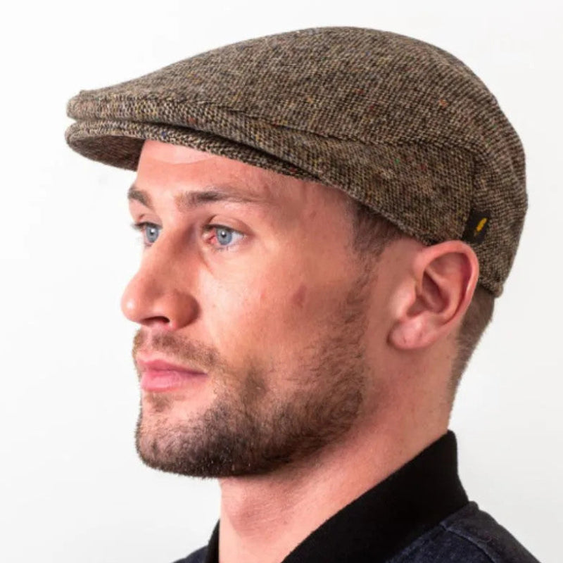 Men's Donegal Tweed Driving Cap Brown Creative Irish Gift