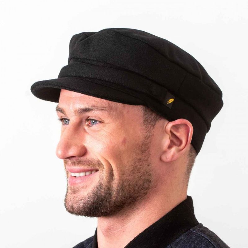 Traditional Irish Meltion Wool Skipper Cap Black Creative Irish Gift