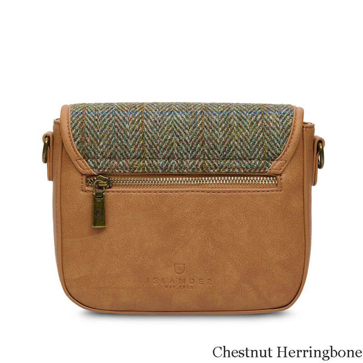 ISL-8319CHEHBL00 Harris Tweed Leather Saddle Bag with Scottish Tartan Back Creative Irish gift