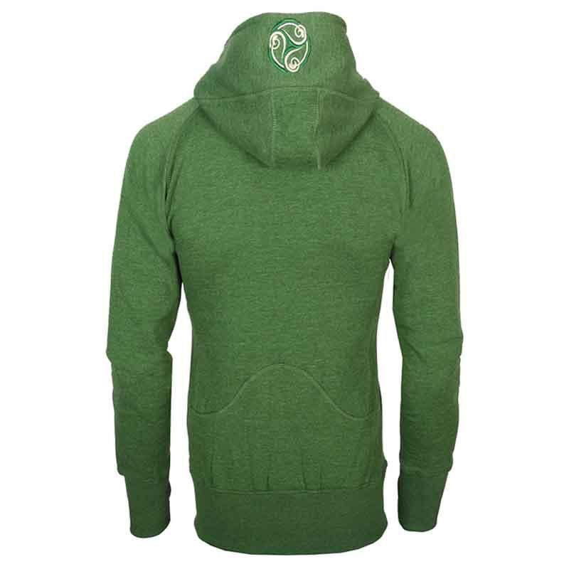 Women's Green Irish Embroidered Hoodie Back View Creative Irish Gifts