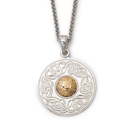 Medium Celtic Warrior Necklace with 18K Gold Bead - Creative Irish Gifts
