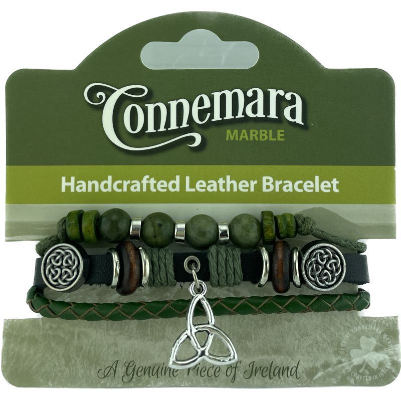 JCW-46614 Handcrafted Connemara Beads Bracelets, Trinity Knot Creative Irish Gifts