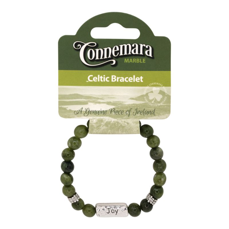 JCW-46618 Connemara Marble Beads Bracelet, Joy Charm Creative Irish Gifts