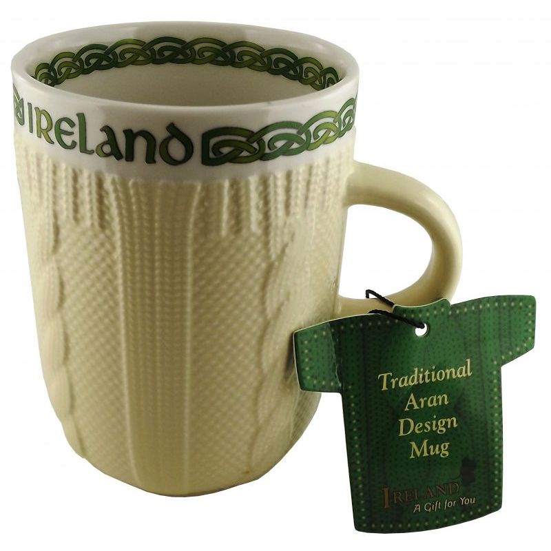 JCW-52406 Aran Cable Design Irish Mug in Beige Creative Irish Gifts