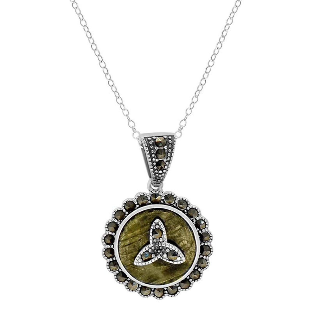 JCW-70043 Silver Celtic Trinity Necklace with Moissanite Stones Creative Irish Gifts