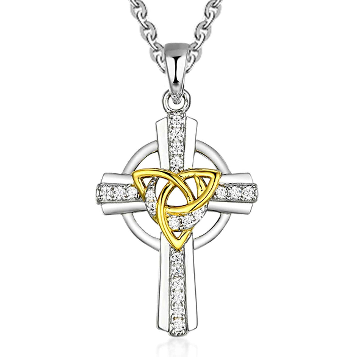 Celtic Cross with Trinity Center Necklace - Creative Irish Gifts